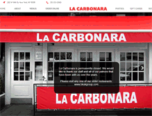 Tablet Screenshot of lacarbonaranyc.com